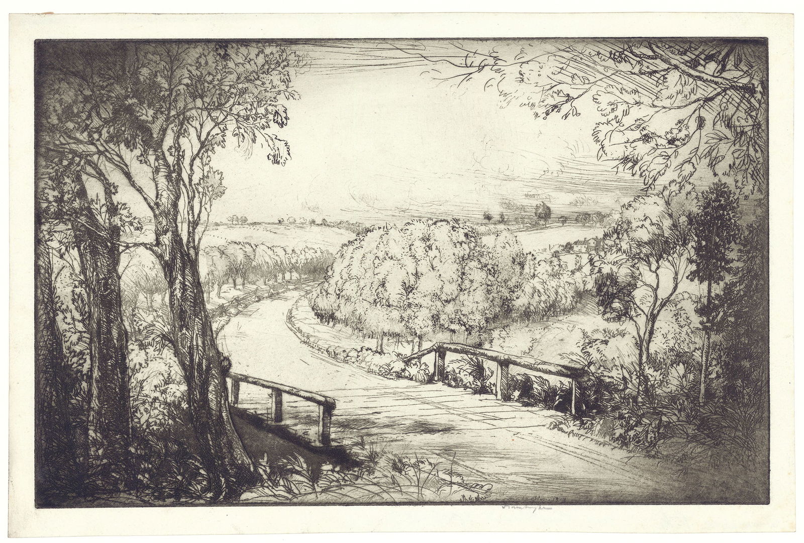 Donald Shaw MacLaughlan, Tennessee Pike, Etching (1 of 2)