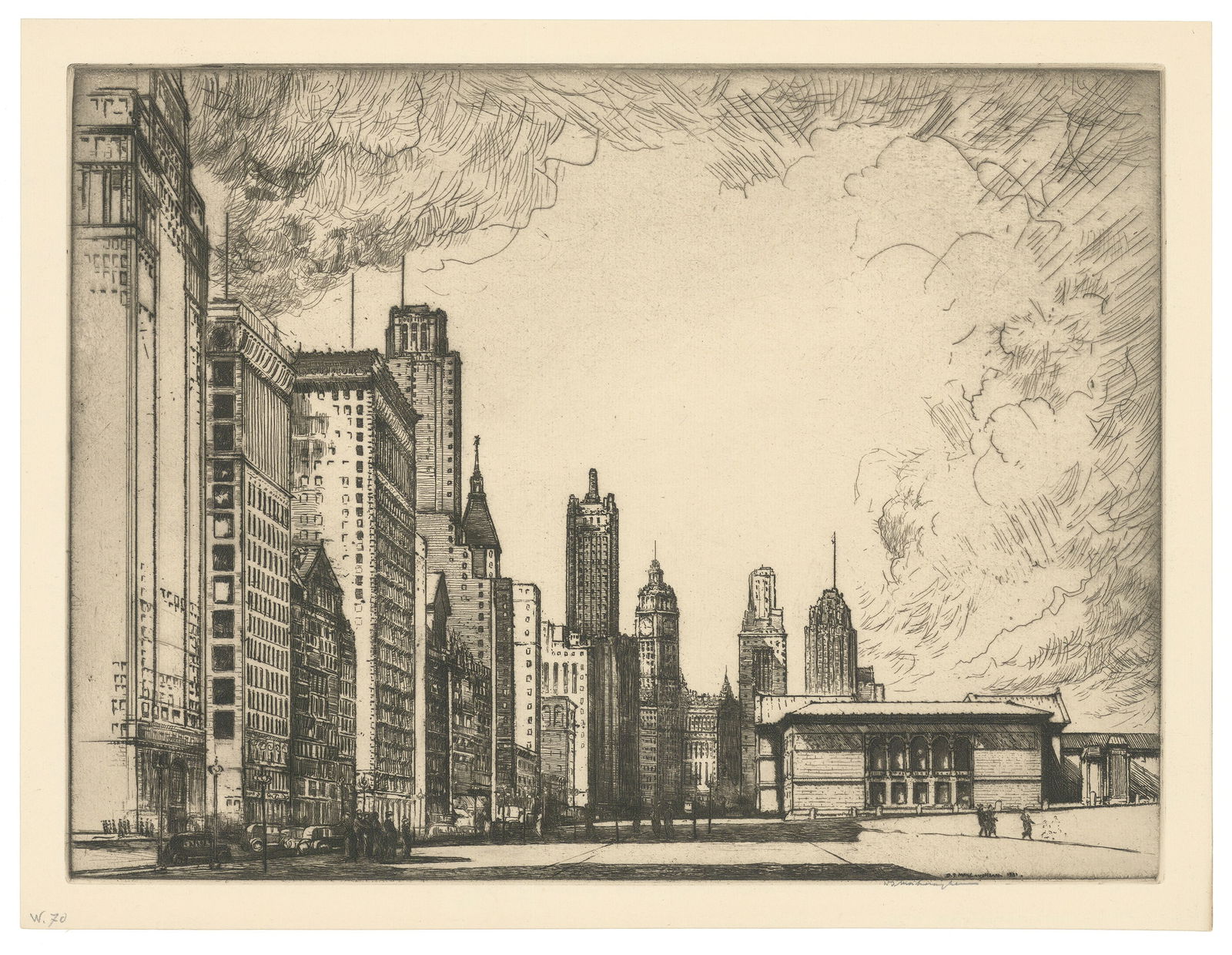 Donalad Shaw MacLaughlan, Michigan Avenue No. 2, Chicago, Tours., Etching (1 of 2)