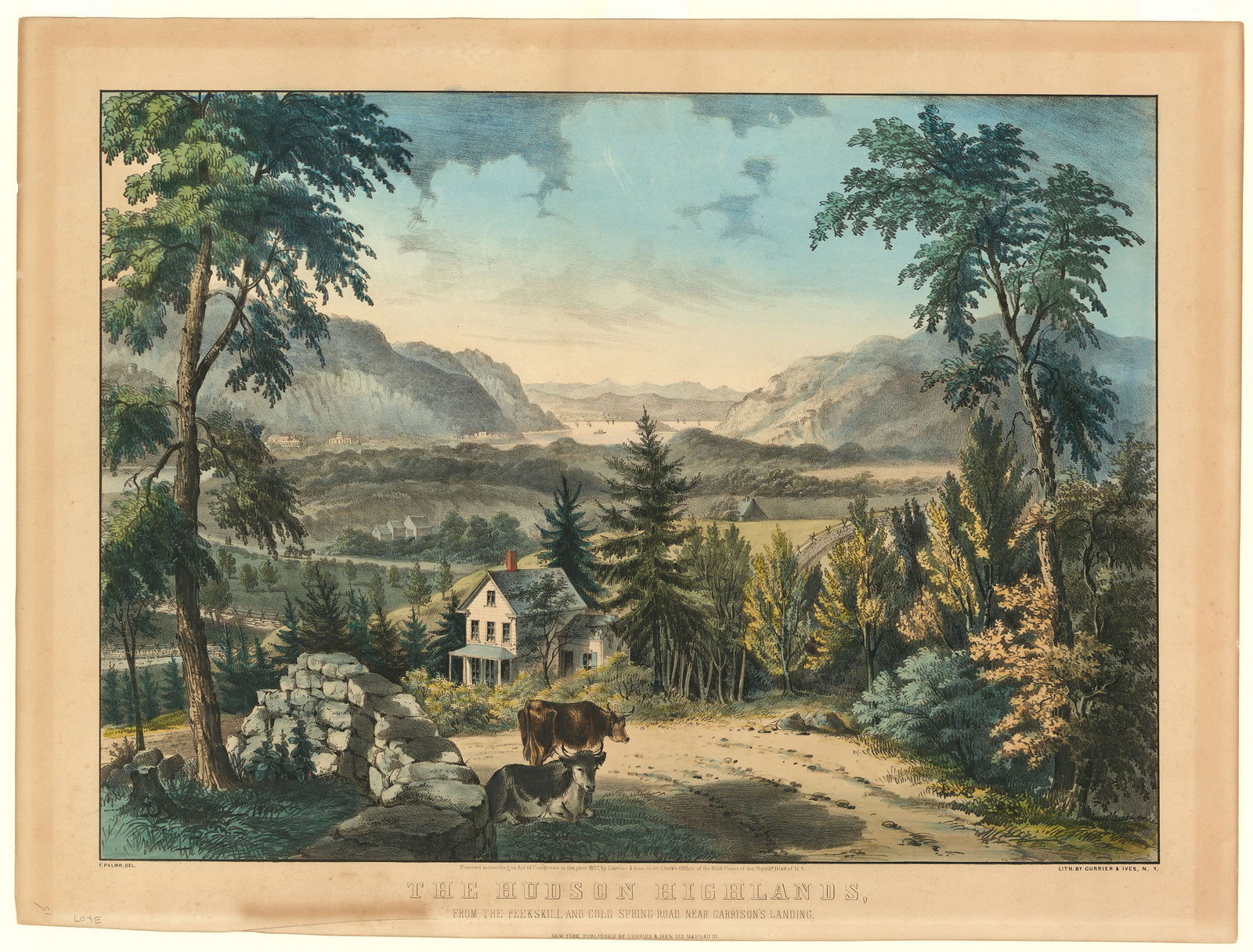 Fanny F. Palmer, The Hudson Highlands. From the Peekskill and Cold Spring Road near Garrison's (1 of 4)