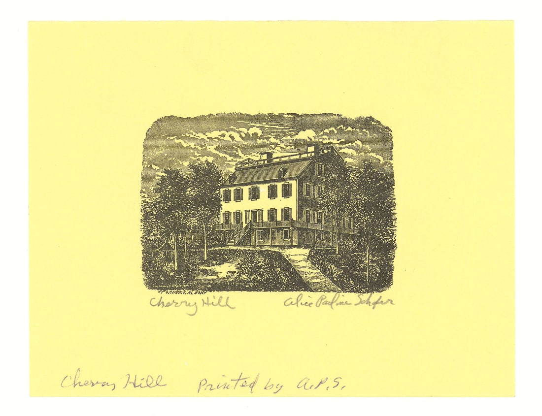 Alice P. Schafer, Cherry Hill, Lithograph? (1 of 2)