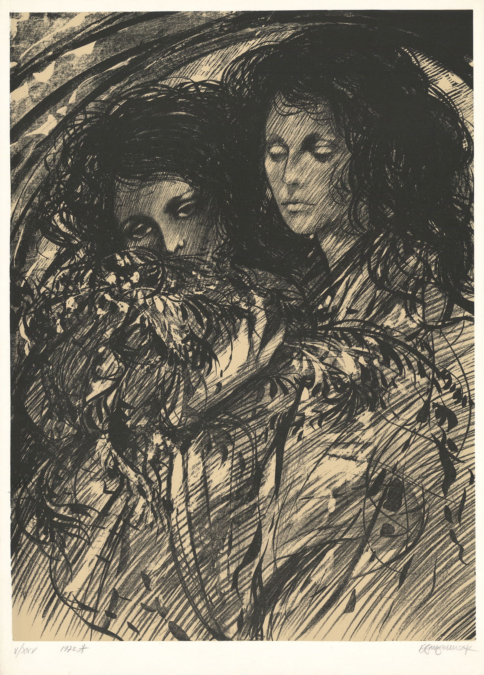 Unknown, Two Ladies, Lithograph (1 of 2)