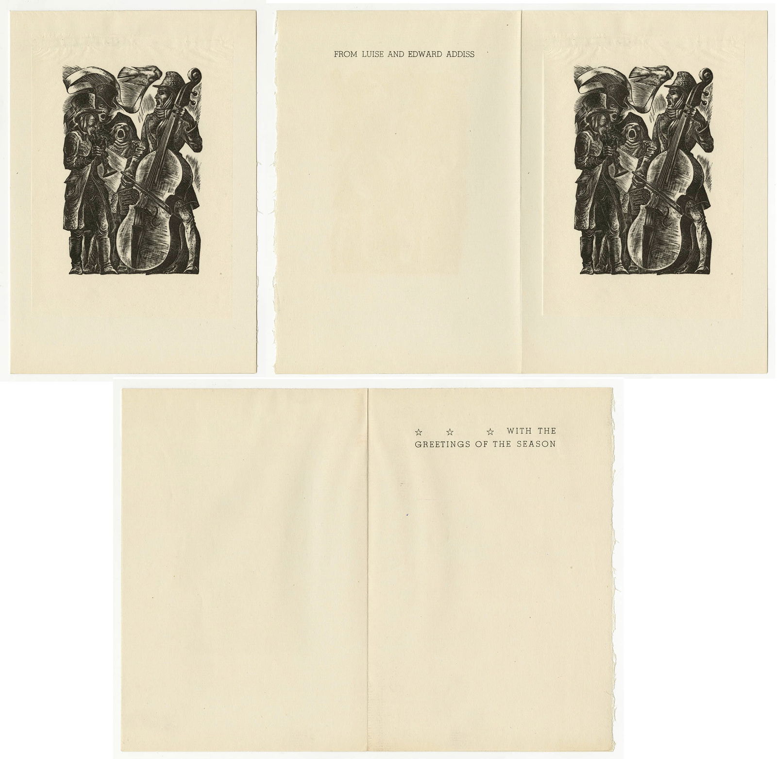 Lynd Ward, Minstrels, Wood engraving (1 of 2)