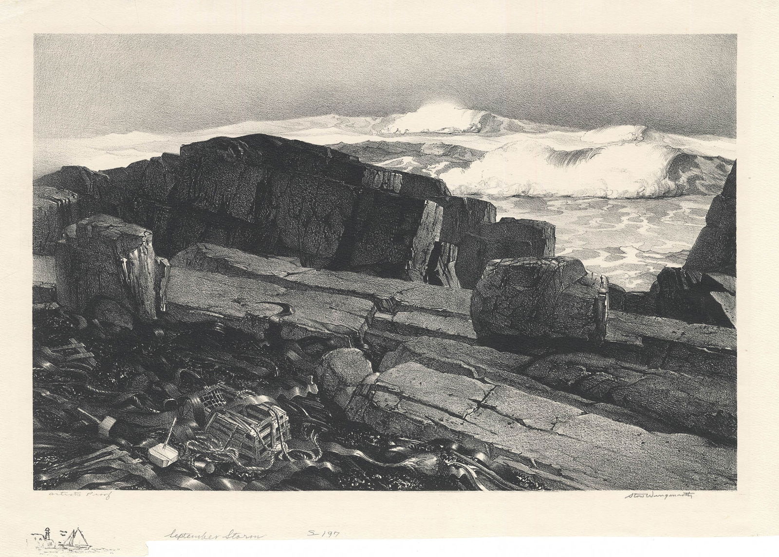 Stow Wengenroth, September Storm. [Ogunquit, Maine], Lithograph (1 of 3)