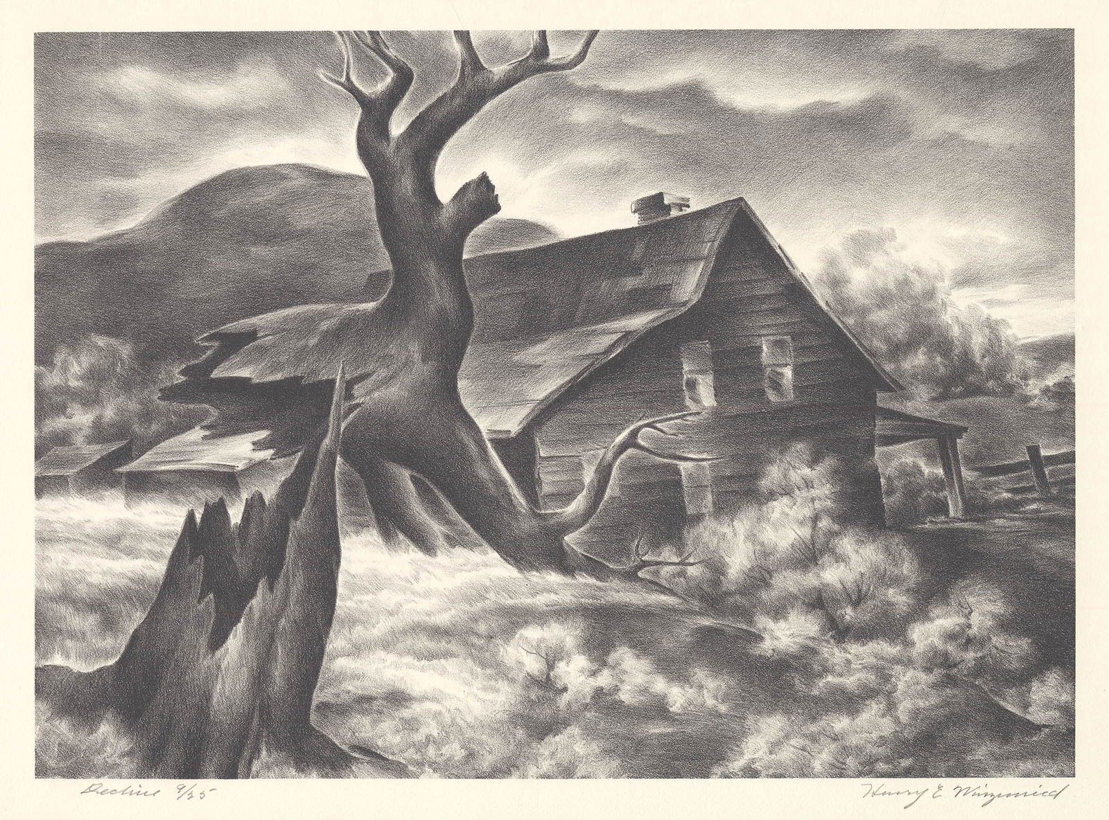 Henry E. Winzenreid, Decline, Lithograph (1 of 3)