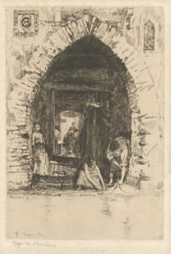 Otto H. Bacher, Venice. (Women Washing), Etching
