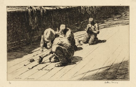 Arthur Briscoe, Caulking, Drypoint on laid paper