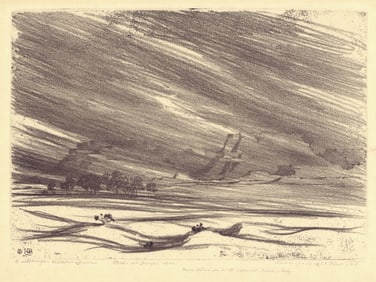 George E. Burr, Sandstorm on the Little Colorado River - Arizona, Etching