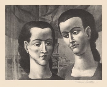 Federico Castellon, Bengalese Sisters, Lithograph