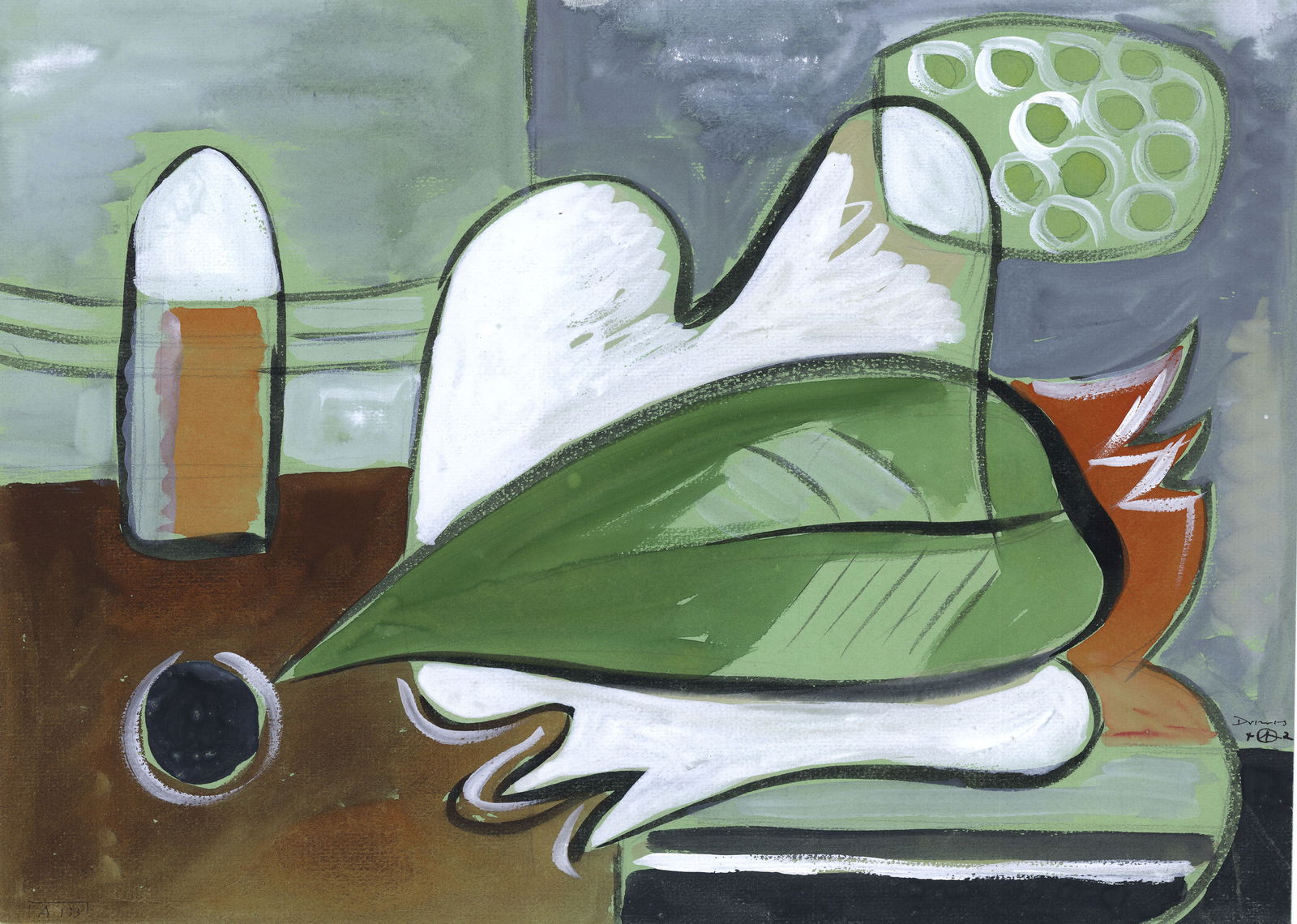 Werner Drewes, Still Life with Grapes, Goauche (1 of 4)