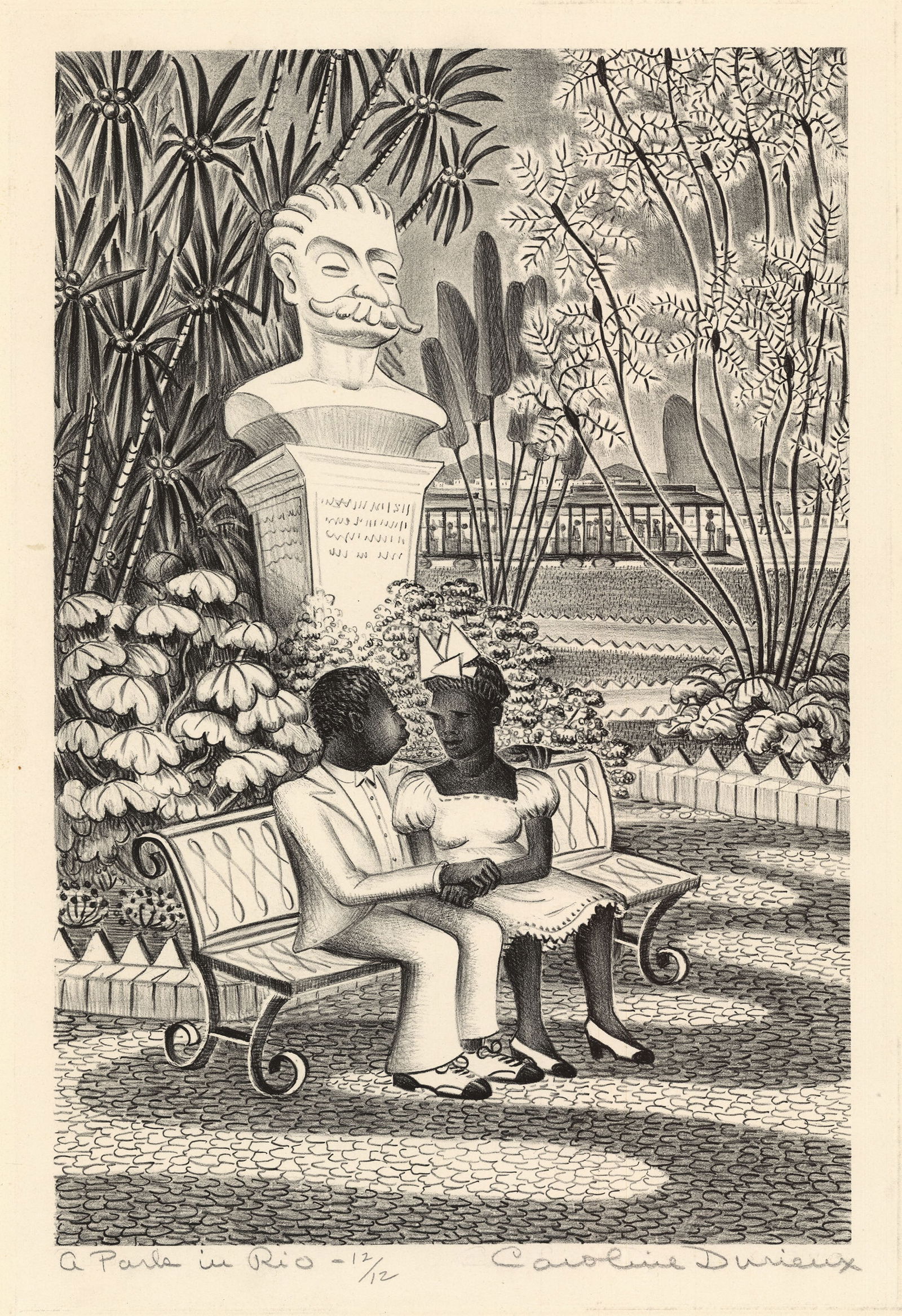 Caroline W. Durieux, A Park in Rio, Lithograph (1 of 4)