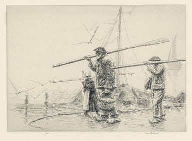 Kerr Eby, Early Morning, Brittany, Etching & sandpaper ground