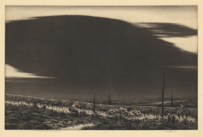 Kerr Eby, September 13, 1918, St. Mihiel. (The Great Black Cloud.), Etching, aquatint, & sandpaper