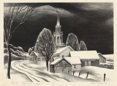 Ernest Fiene, Colonial Village, Lithograph