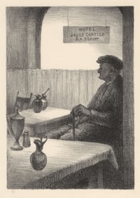 Eliza Draper Gardiner, Old Man At Hotel Jacques Carter, Paris. (Untitled), Lithograph