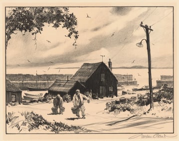Gordon H. Grant, The Little Harbor, Lithograph