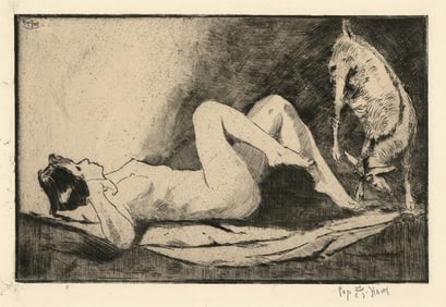 George Overbury "Pop" Hart, Nude Study #1, Drypoint