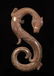 Warring State-Gold Silver on Bronze "S" Shape Dragon