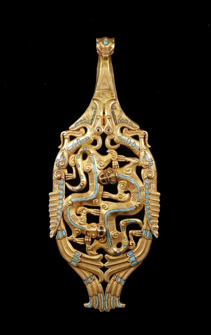 Warring State - Gold w/ Gem Inlaid Dragon Buckle (1 of 8)