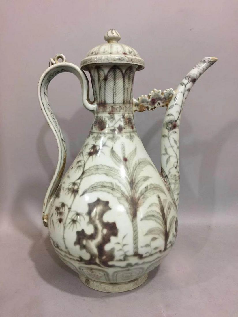 Ming Dynasty - Glazed kettle: H:13.77in(35cm)