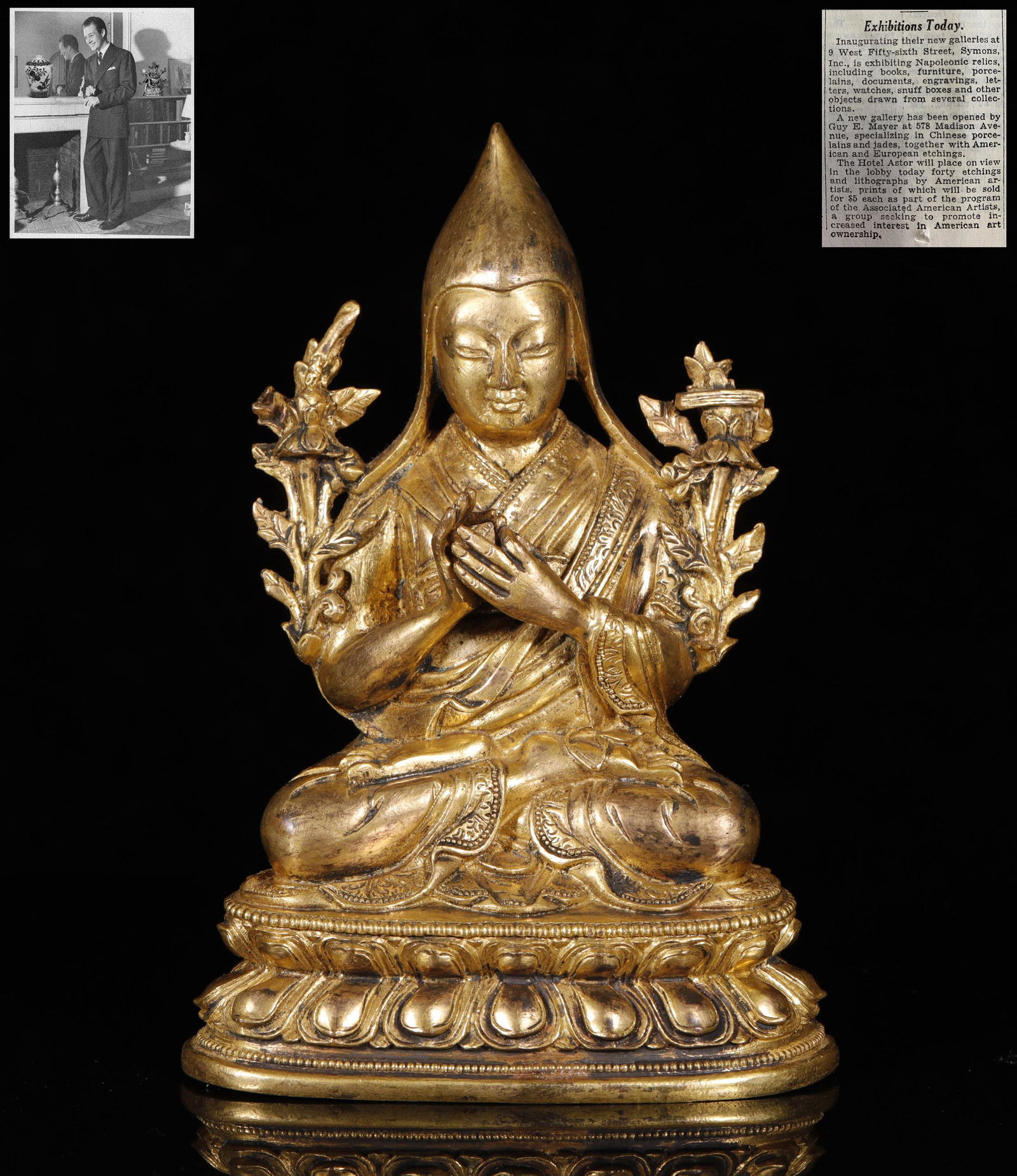 Qing Dynastyy - Gilt Je Tsongkhapa Statue (1 of 13)