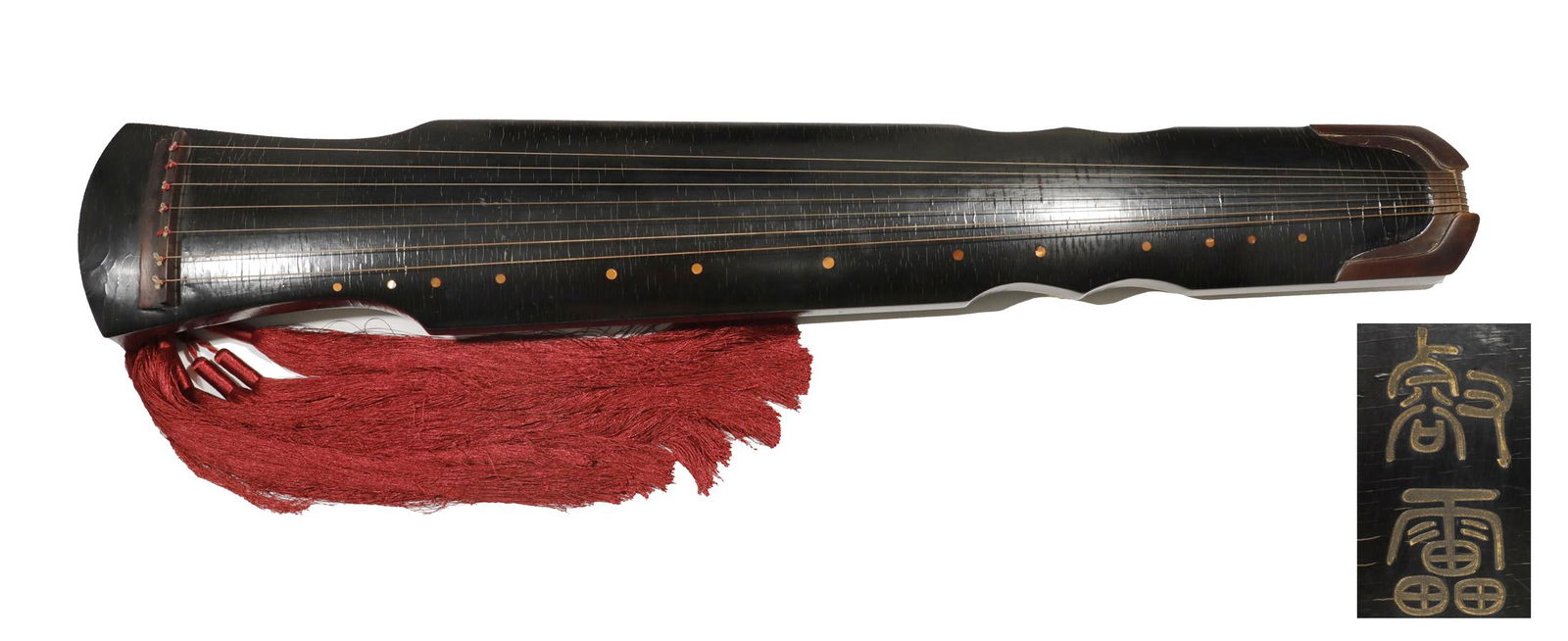 Qing Dynasty - Musical Instrument "Gu Qin": H: 4 3/8 in(11cm) L: 47 7/8 in(121.5cm) w: 7 7/8 in(20cm)