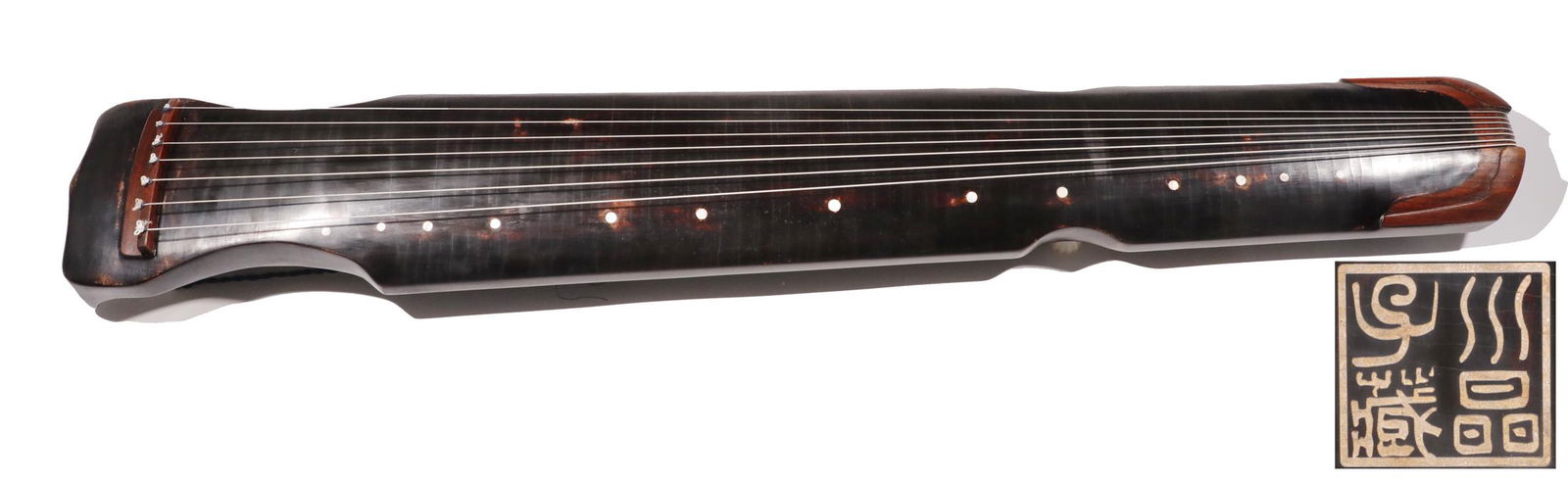 Qing Dynasty - Musical Instrument "Gu Qin": H: 4 3/8 in(11cm) L: 48 in(122cm) W: 7 5/8 in(19.5cm)