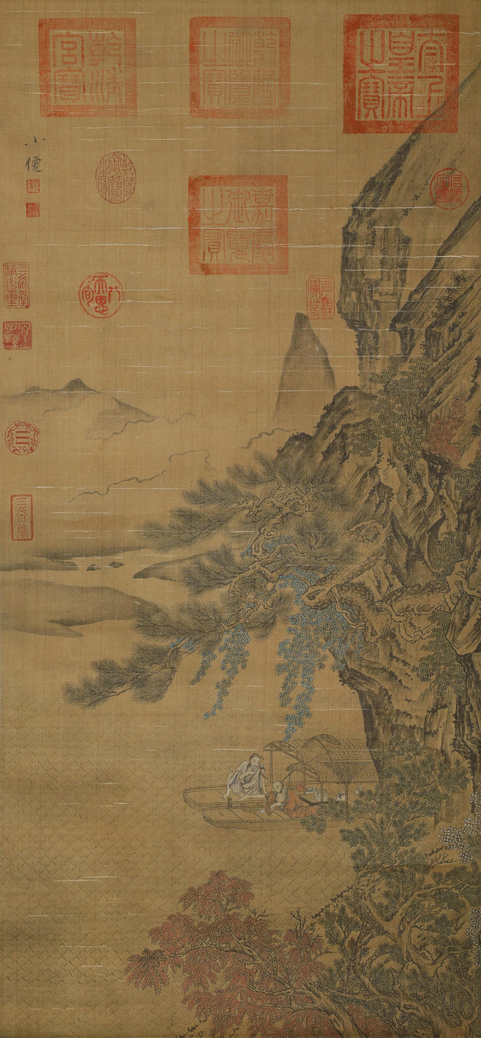 Ming Dynasty - "Xiao Xian" Shanshui Painting: L: 34 7/8 in(88.5cm) W: 16 3/8 in(41.5cm)