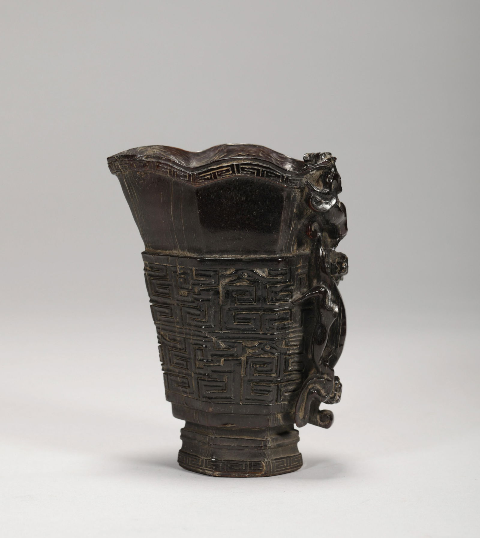 Dragon carved horn cup from qing Dynasty (1 of 6)