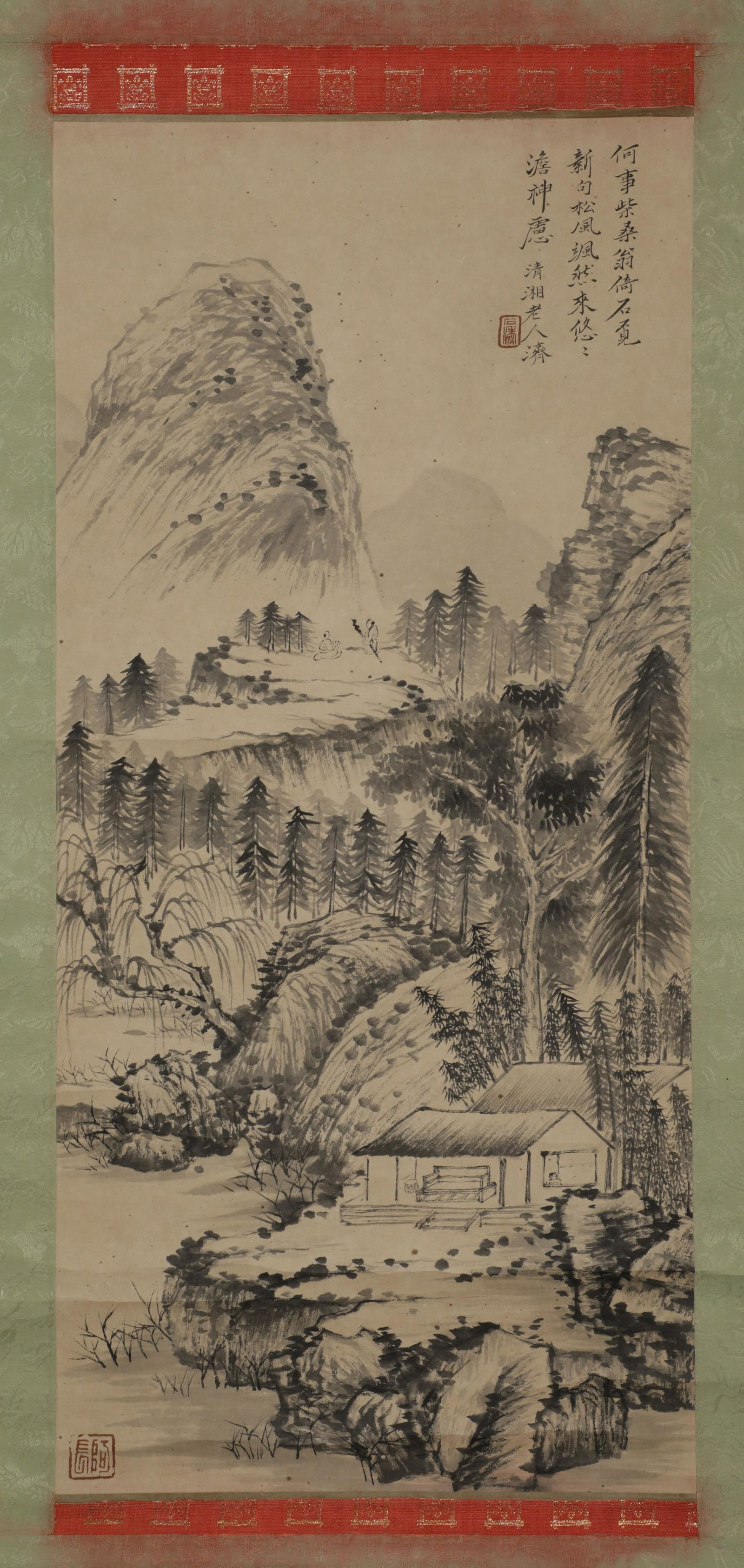 Standing scroll of shitao landscape figures in qing Dynasty (1 of 7)
