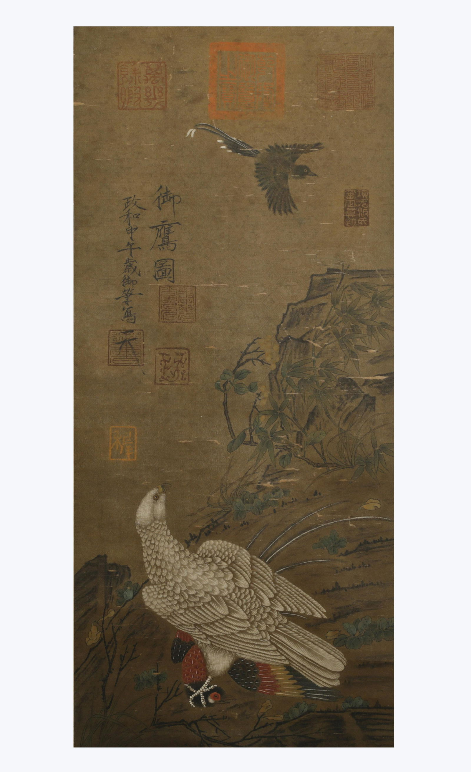 Song Huizong Imperial eagle diagram silk vertical axis (1 of 6)
