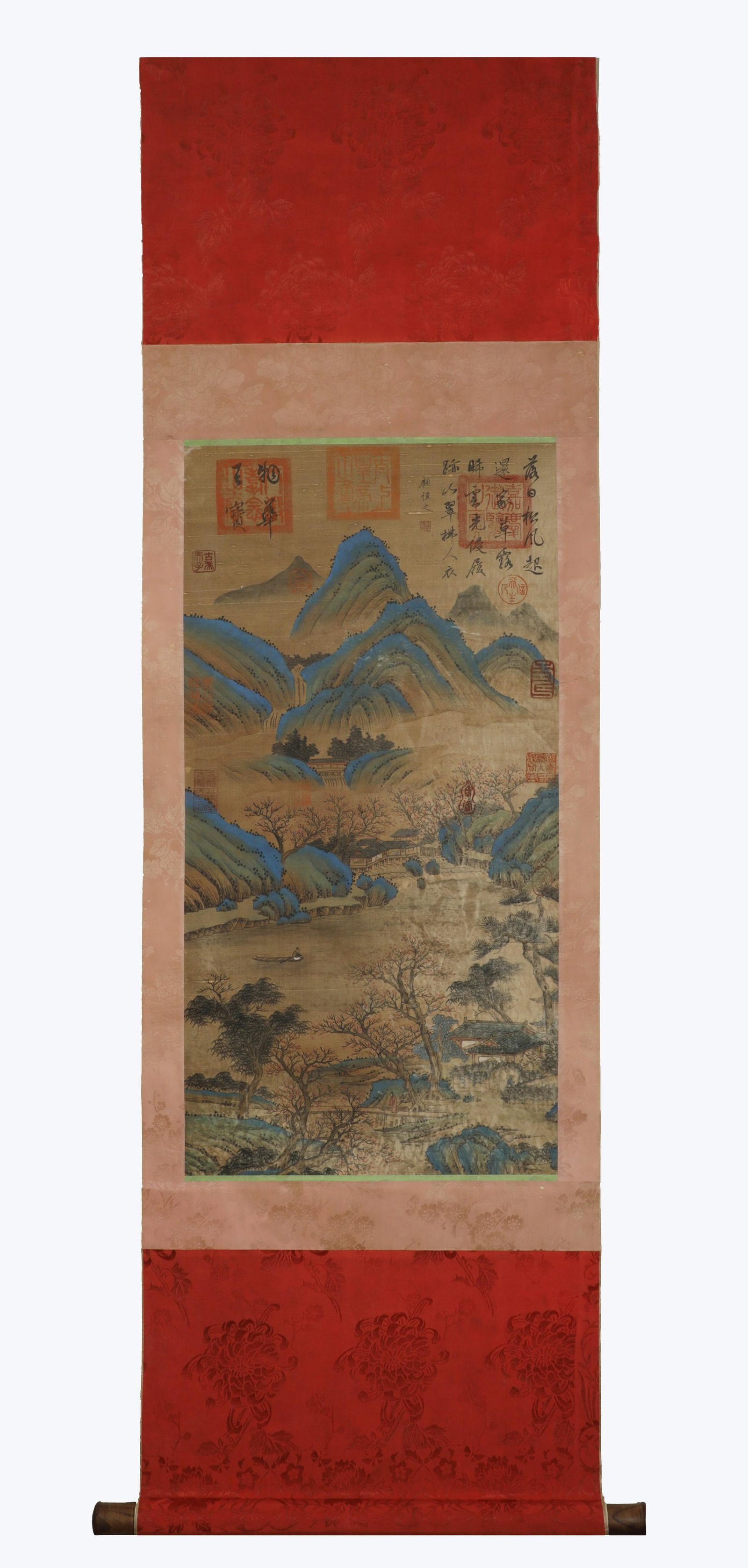 Eastern Jin Dynasty Gu Kaizhi landscape silk scroll (1 of 6)