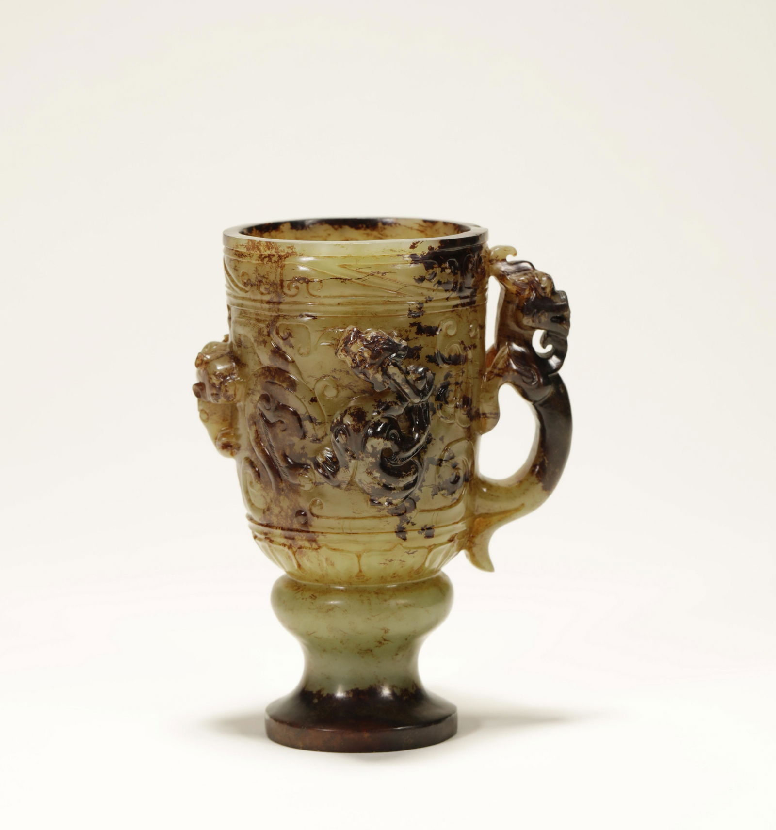 A Chinese Han Dynasty Dragon Jade Cup (1 of 6)