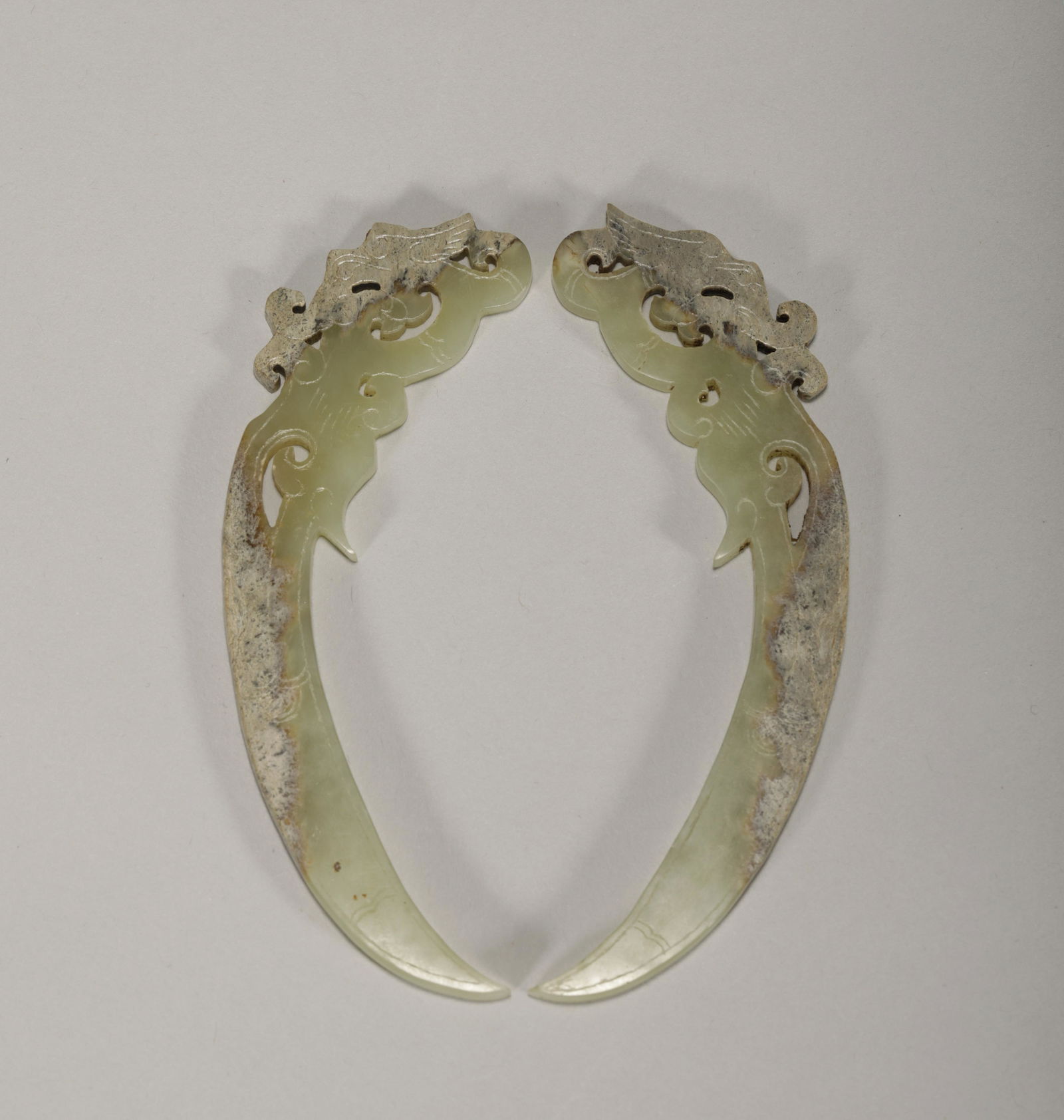 A Pair of Han Dynasty Jade Phoenix Ornaments (1 of 7)