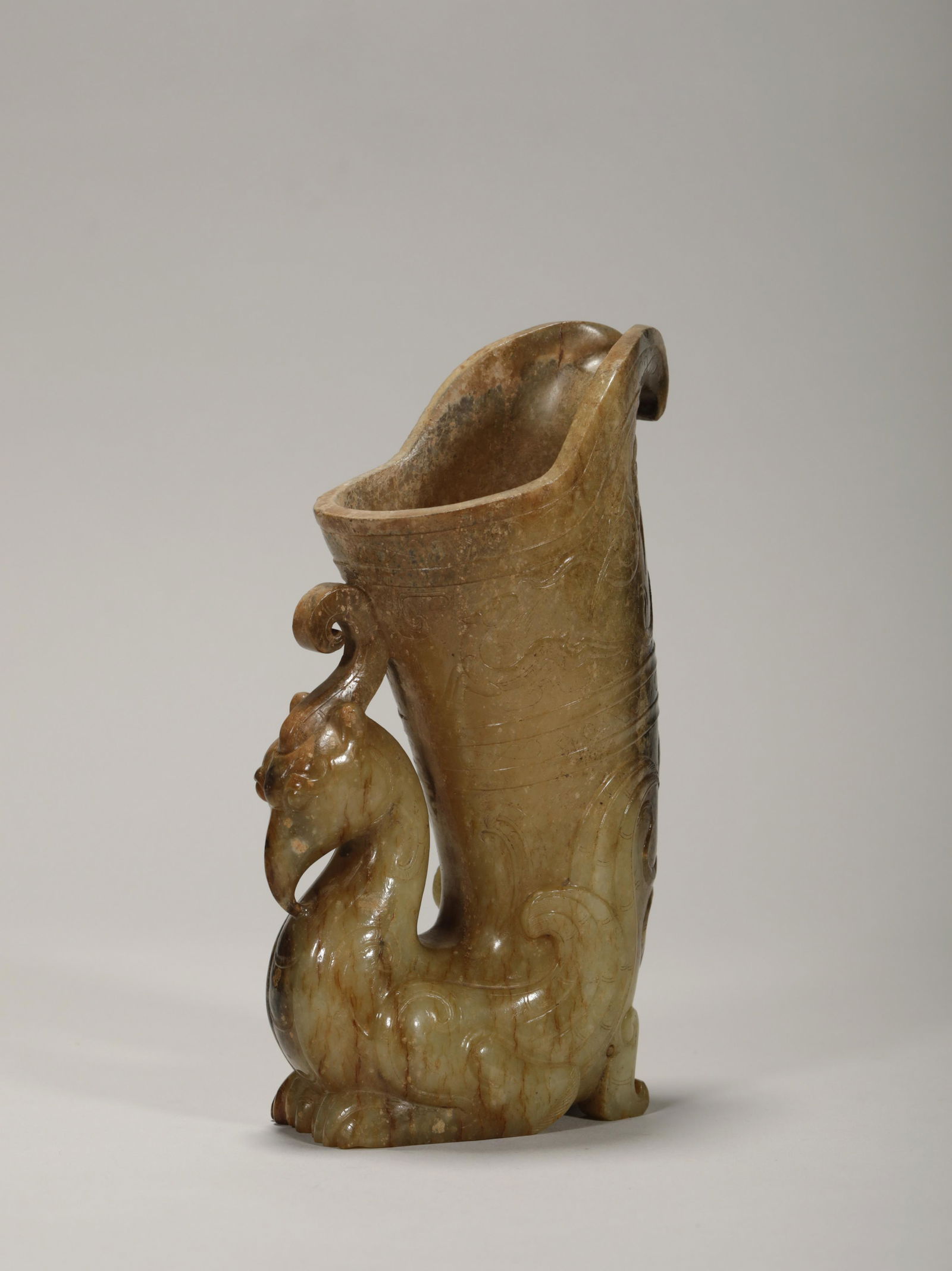 A Chinese Han Dynasty Jade Phoenix Cup (1 of 8)
