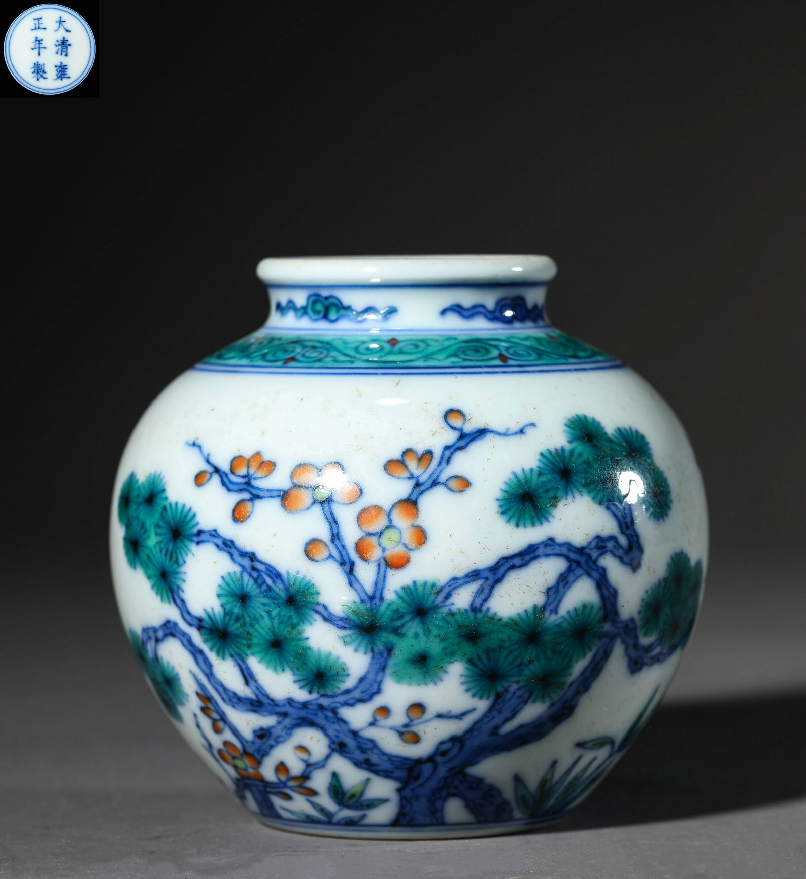 A Chinese Porcelain Doucai Jar Marked Yong Zheng (1 of 7)