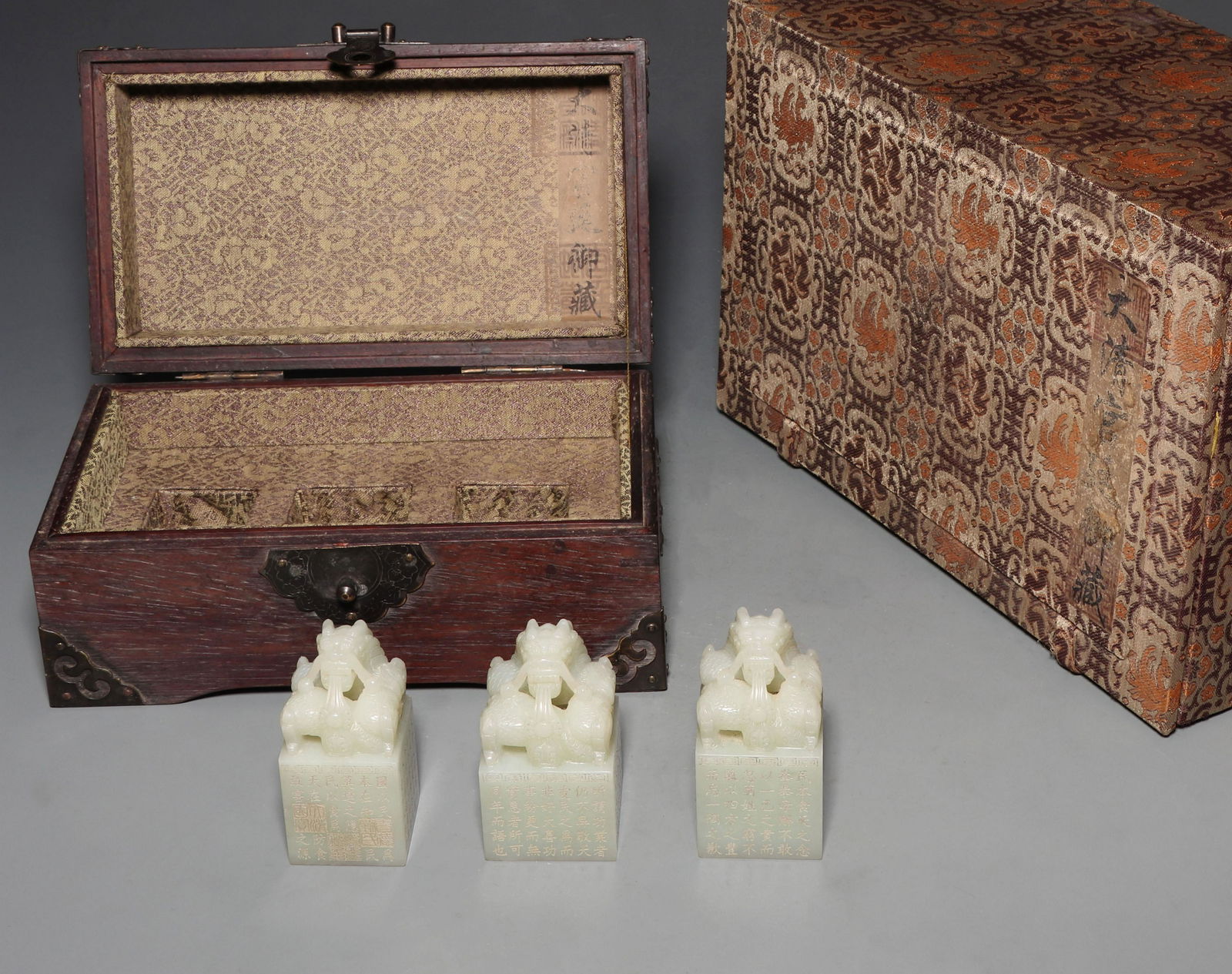 A Set of Qing Dynasty Jade Seals (1 of 12)