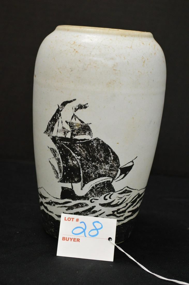 Unmarked 8 1/2 in. High w/ "Sailing Ship on Water: Unmarked 8 1/2 in. High w/ "Sailing Ship on Water Design" - Chigger Inside