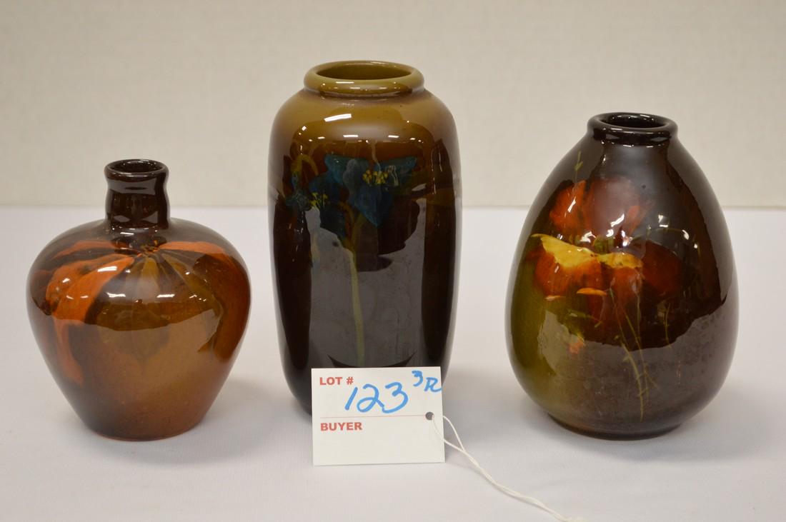 Three Piece Rozane Type Vases - Owens Art, Rookwood, V1 (1 of 13)