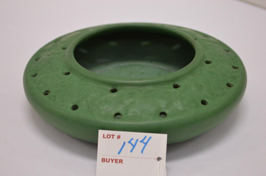 Unmarked Matte Green Vase/Flower Frog, 8 in. (1 of 6)