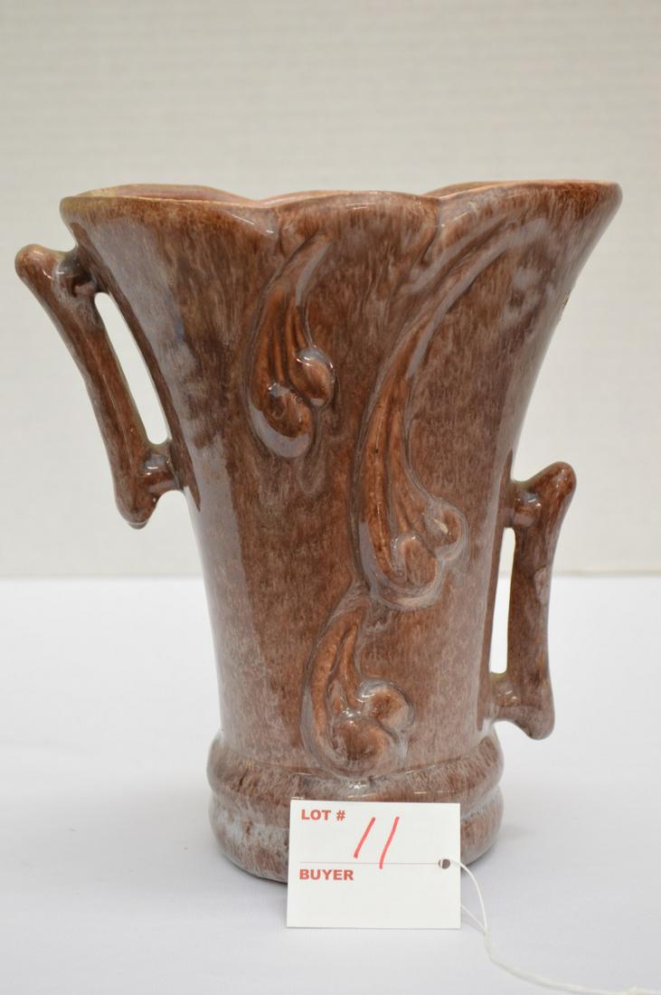 For Auction Roseville Corinthian Double Vase 5 X 7 1 2 In
