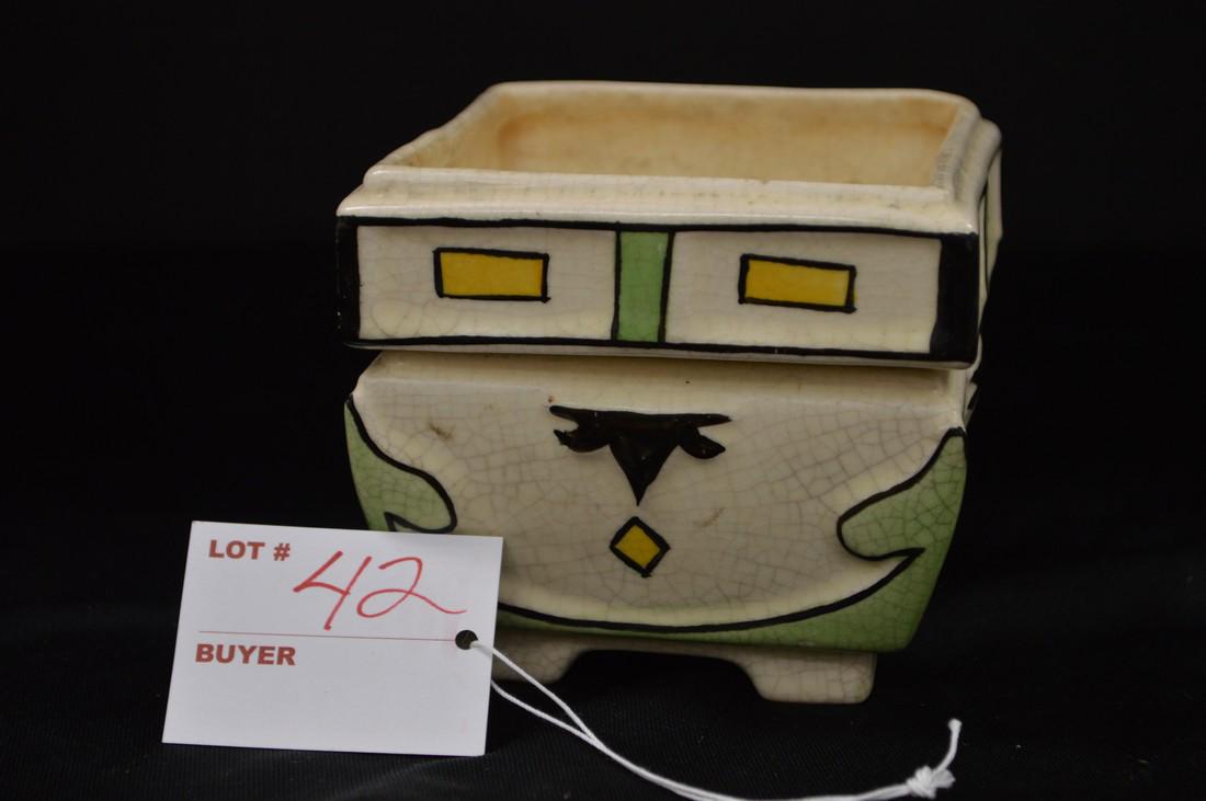 Roseville Two Piece Small Art Deco Flower Pot, 3 1/2 (1 of 8)