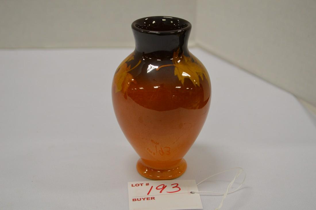 Rookwood Vase, Rozane Ware and Maple Leaf Design,: Rookwood Vase, Rozane Ware and Maple Leaf Design, E.W.B. #375, 5 in.