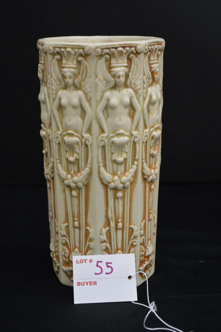 Unmarked Weller Vase, "Clinton" Ivory, 8 in. (1 of 7)