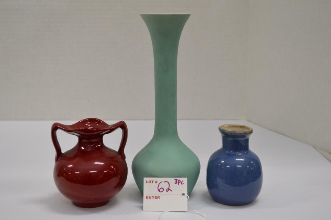 3 Piece Vase: 1 Coors Pottery Vase, 9 in.; 1 Unmarked (1 of 10)