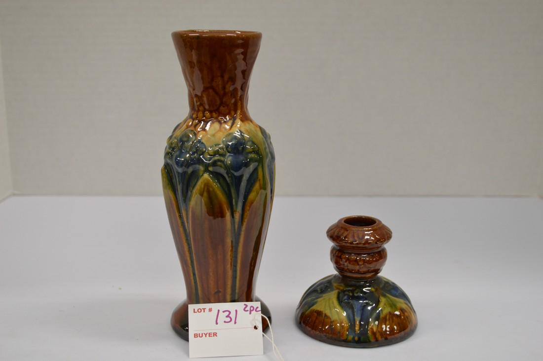 Unmarked Art Pottery Vase, Art Pottery Candlestick, 9 (1 of 10)