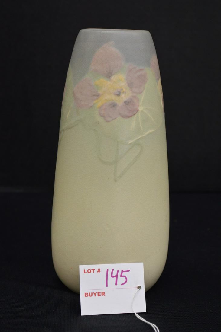 Weller Hudson Style Vase w/ Nastursian Flowers, 8 in. (1 of 9)