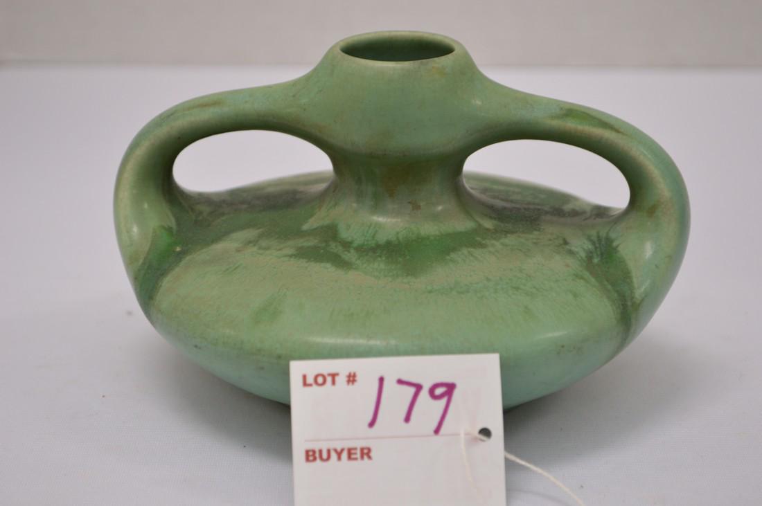 Unreadable Mark, Matte Green Squat Vase, Double (1 of 7)