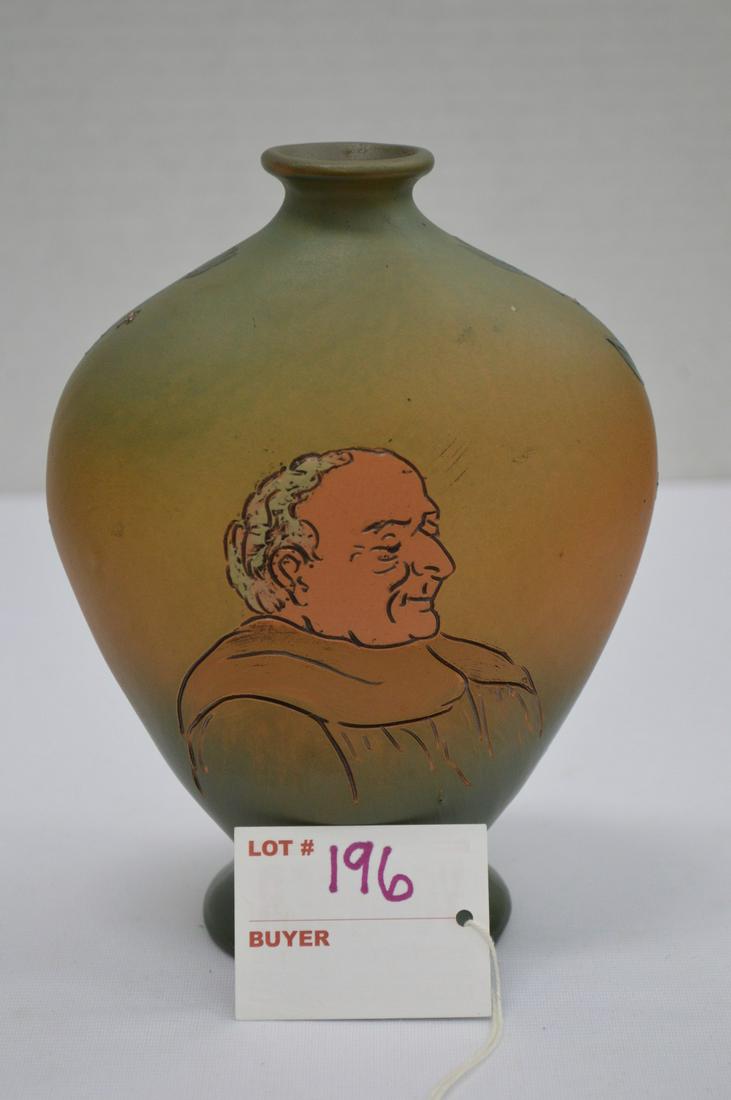 Weller "Dickensware" Vase w/ "Monk", #918, 6 1/2 x 5 (1 of 10)
