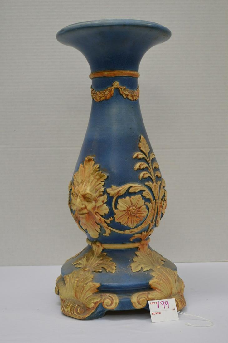 Unmarked "Flemish Blue Art Pottery - Raised Floral and (1 of 7)