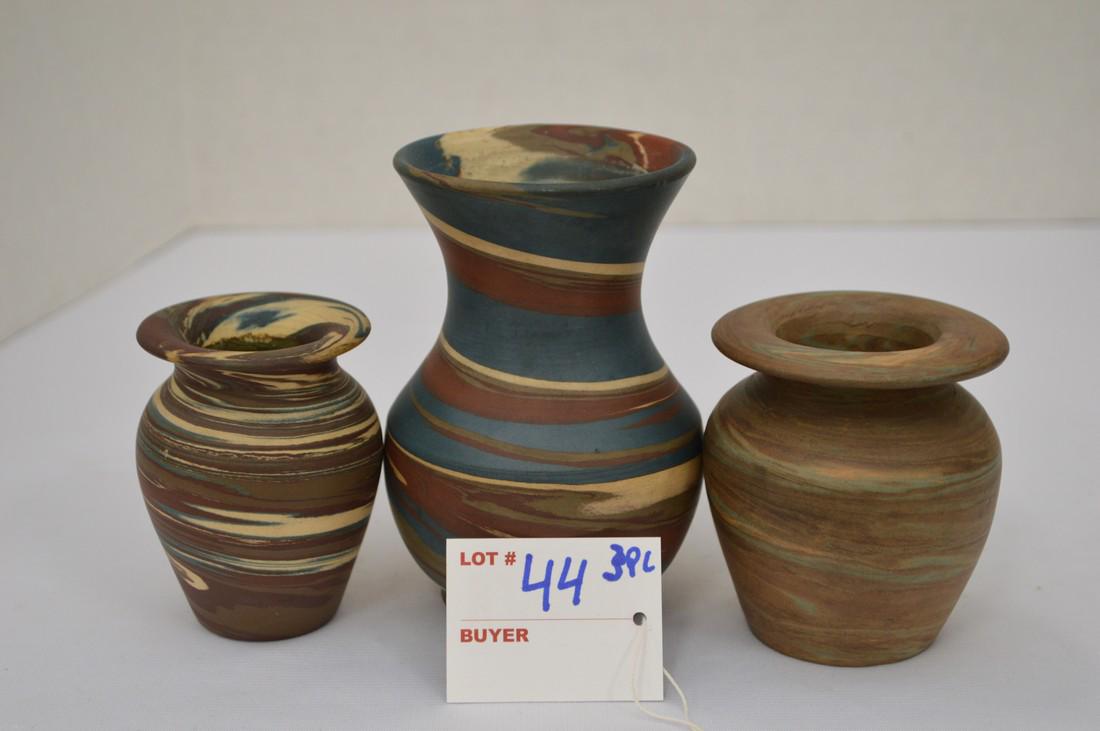 Niloak 3 Piece- 2-3" Pots 1-4 1/2" Small Vase Unmarked (1 of 10)